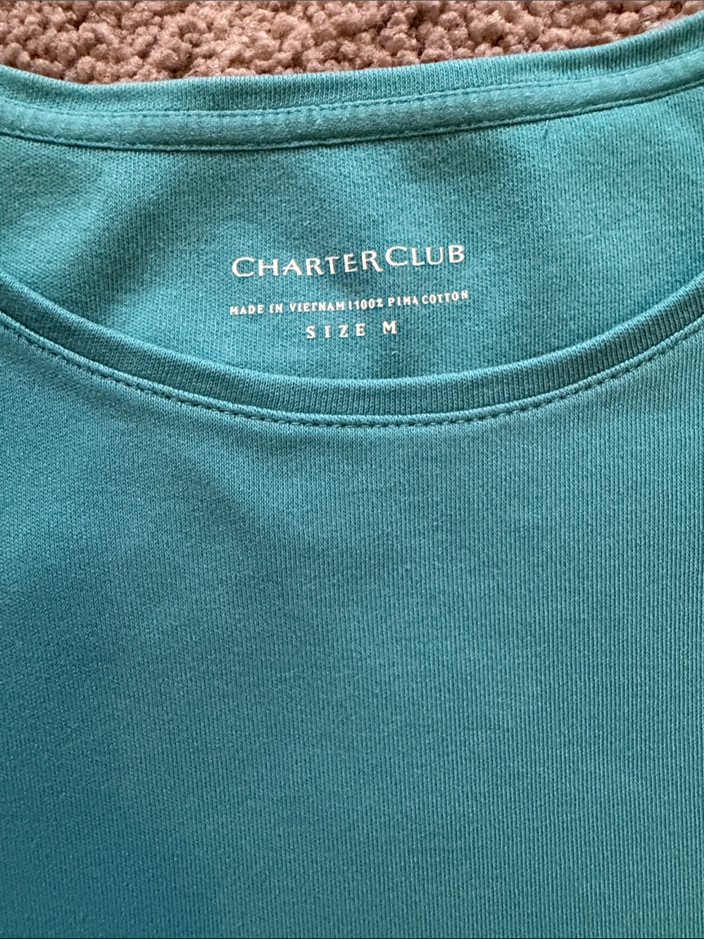 Charter Club Pima Cotton Short Sleeve Tees in Hot Pink & Teal (2-Pack) Size M - Picture 8 of 10
